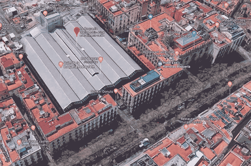 carte itineraire marche boqueria