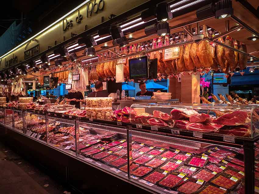 marche boqueria jamon